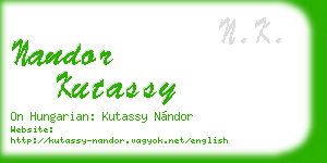 nandor kutassy business card