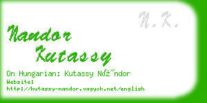 nandor kutassy business card